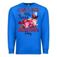 True Royal just a girl who loves valentine's day Premium Sweatshirt - OliviaCreatesArt