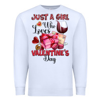 White just a girl who loves valentine's day Premium Sweatshirt - OliviaCreatesArt