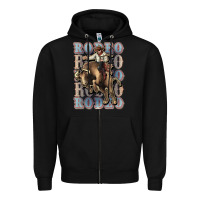Black Rodeo Cowboy bull western Zipper Hoodie - HowdyJamesFarm