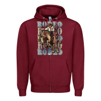 Burgundy Rodeo Cowboy bull western Zipper Hoodie - HowdyJamesFarm