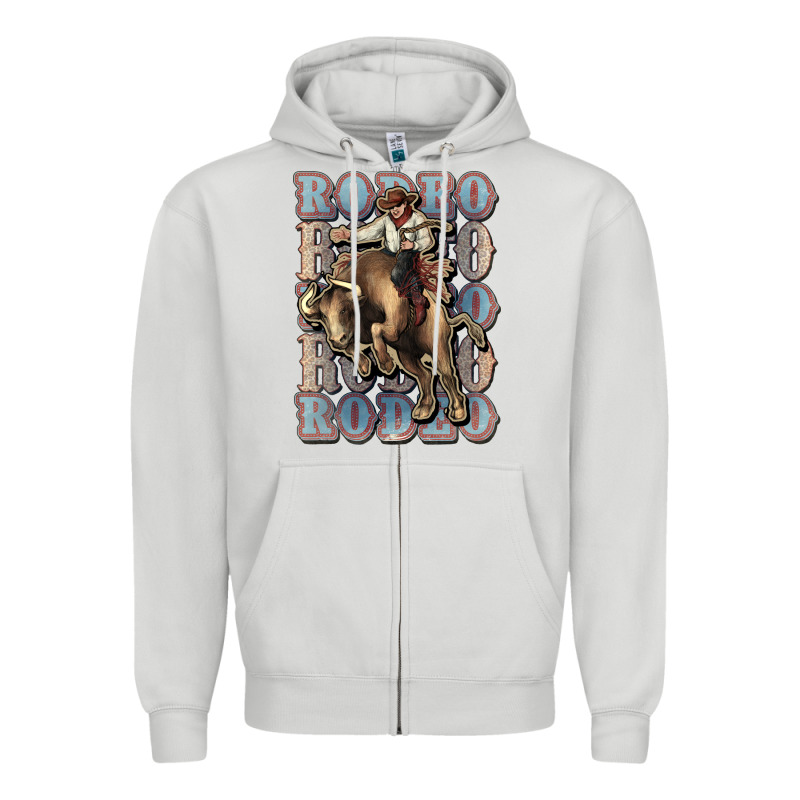 Rodeo Cowboy Bull Western Zipper Hoodie by HowdyJamesFarm | Teevron