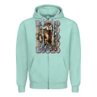 Seafoam Rodeo Cowboy bull western Zipper Hoodie - HowdyJamesFarm