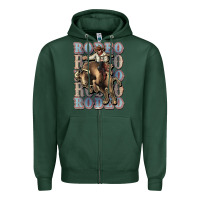 Sports Green Rodeo Cowboy bull western Zipper Hoodie - HowdyJamesFarm