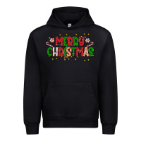 Black festive merry christmas greeting Urban Hoodie - CowhideDigitalArt