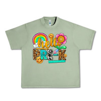 Oil Green hello pre k Urban Heavy Tee - NancyCooperArtShop