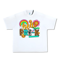 White hello pre k Urban Heavy Tee - NancyCooperArtShop