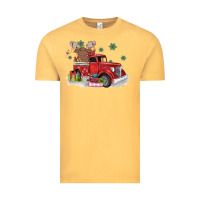 Vintage Mustard christmas truck Vintage Tee - MaliasSmallBusiness