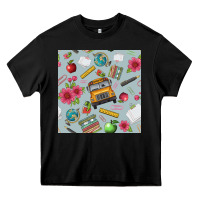 Black school bus back to school seamless pattern Heavy Core Tee - BundleAndBundleShop