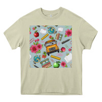 Mossy school bus back to school seamless pattern Heavy Core Tee - BundleAndBundleShop