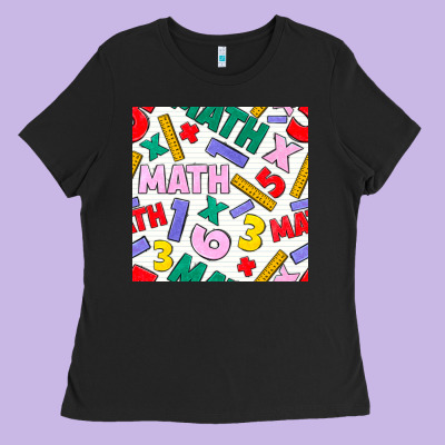 Math Seamless Pattern Ladies Tee Designed By Bundleandbundleshop