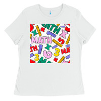 White math seamless pattern Ladies Tee - BundleAndBundleShop