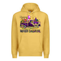 Antique Gold Happy Mardi carnival with truck Premium Hoodie - HowdyJamesFarm