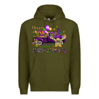 Army Green Happy Mardi carnival with truck Premium Hoodie - HowdyJamesFarm