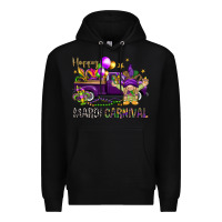 Black Happy Mardi carnival with truck Premium Hoodie - HowdyJamesFarm