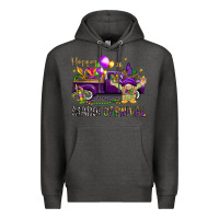 Charcoal Heather Happy Mardi carnival with truck Premium Hoodie - HowdyJamesFarm