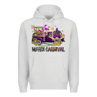 Dove Grey Happy Mardi carnival with truck Premium Hoodie - HowdyJamesFarm