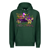Sports Green Happy Mardi carnival with truck Premium Hoodie - HowdyJamesFarm