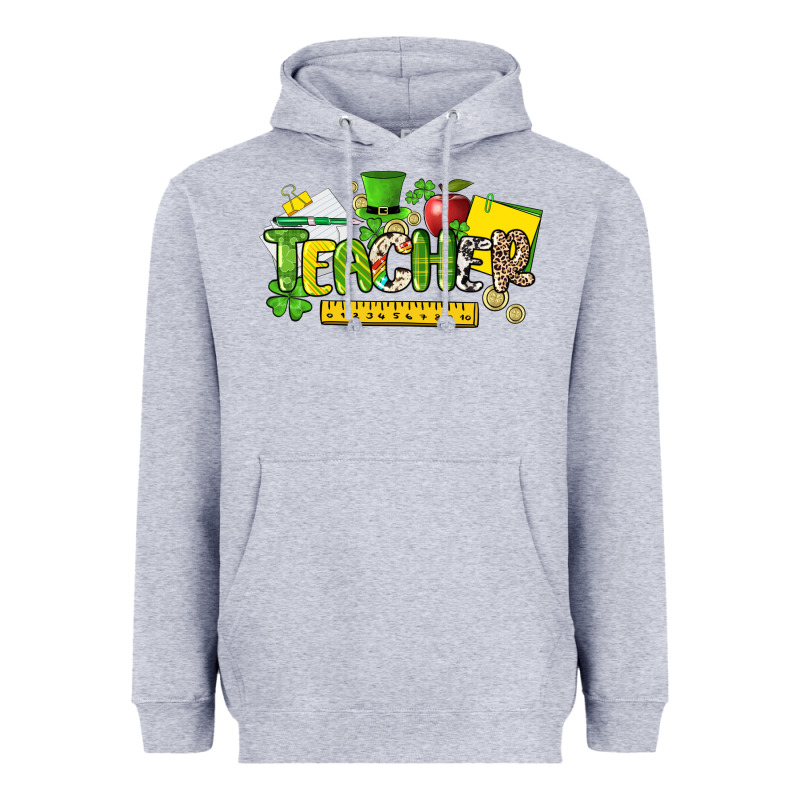 Teacher St. Patrick's Day Heavyweight Hoodie by HowdyJamesFarm | Teevron