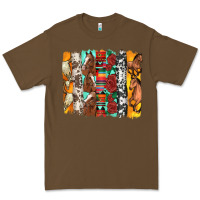 Western Horses Roses And Bullskulls Wıth Cowhide Amd Serape Brushstro Premium Tee | Teevron