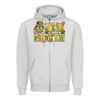 Dove Grey Egg hunter with camouflage plate letters Easter Zipper Hoodie - HowdyJamesFarm