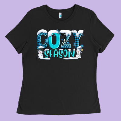 Cozy Season With Snowman Ado Ladies Tee Designed By Adodesignshop