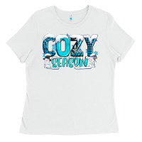 White cozy season with snowman ado Ladies Tee - AdoDesignShop
