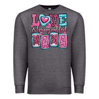 Charcoal Heather love is being called mama Premium Sweatshirt - OliviaCreatesArt