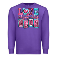 Purple love is being called mama Premium Sweatshirt - OliviaCreatesArt