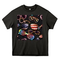 Asphalt 4th of july glasses  seamless pattern Heavy Core Tee - BundleAndBundleShop