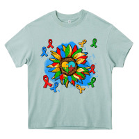 Arona autism sunflower ribbon Heavy Core Tee - AdoDesignShop