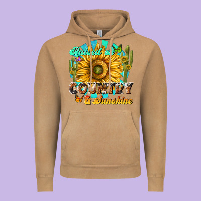 Raised On Country  Sunshine Vintage Hoodie Designed By Nancycooperartshop