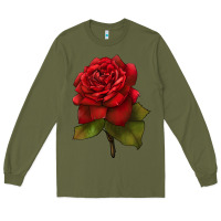 Army Green Oklahoma Rose Illustrations Long Sleeve Tee - LillyAllenDesigns