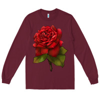 Burgundy Oklahoma Rose Illustrations Long Sleeve Tee - LillyAllenDesigns