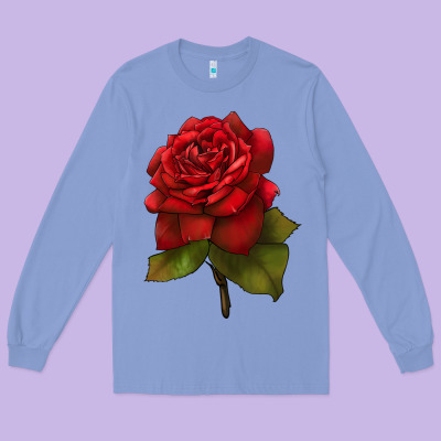 Oklahoma Rose Illustrations Long Sleeve Tee Designed By Lillyallendesigns