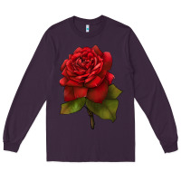 Plum Oklahoma Rose Illustrations Long Sleeve Tee - LillyAllenDesigns