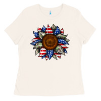 Bone sunflower american flag Ladies Tee - JahusDesignShop