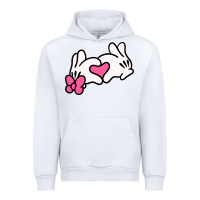 White Minnie Mouse Urban Hoodie - CowhideDigitalArt