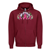 Burgundy Cancer ribbon rainbow Cancer Awareness Zipper Hoodie - HowdyJamesFarm