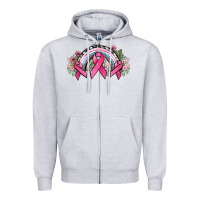 Heather Grey Cancer ribbon rainbow Cancer Awareness Zipper Hoodie - HowdyJamesFarm