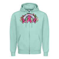 Seafoam Cancer ribbon rainbow Cancer Awareness Zipper Hoodie - HowdyJamesFarm