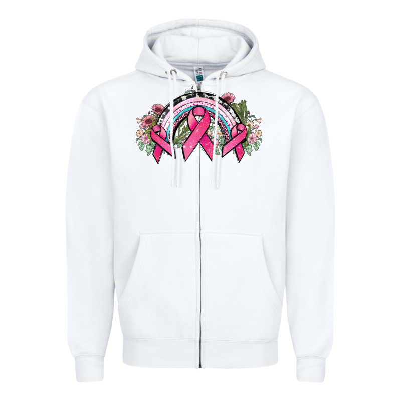 Cancer Ribbon Rainbow Cancer Awareness Zipper Hoodie by HowdyJamesFarm | Teevron