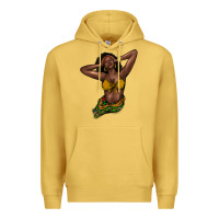 Antique Gold Black woman Premium Hoodie - HowdyJamesFarm