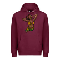 Burgundy Black woman Premium Hoodie - HowdyJamesFarm