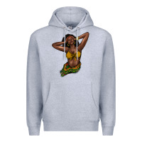 Heather Grey Black woman Premium Hoodie - HowdyJamesFarm