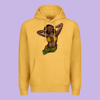 Black Woman Premium Hoodie Designed By Howdyjamesfarm