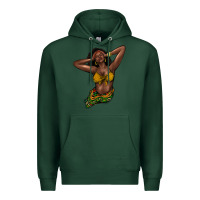 Sports Green Black woman Premium Hoodie - HowdyJamesFarm