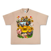 Burro farm animals with school bus Urban Heavy Tee - NancyCooperArtShop