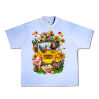 Grape Ice farm animals with school bus Urban Heavy Tee - NancyCooperArtShop