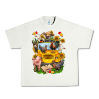 Pistachio farm animals with school bus Urban Heavy Tee - NancyCooperArtShop