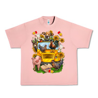 Salmon farm animals with school bus Urban Heavy Tee - NancyCooperArtShop